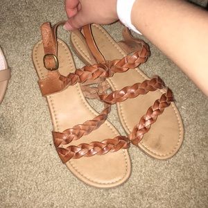 Sotto Sopra leather braided sandals